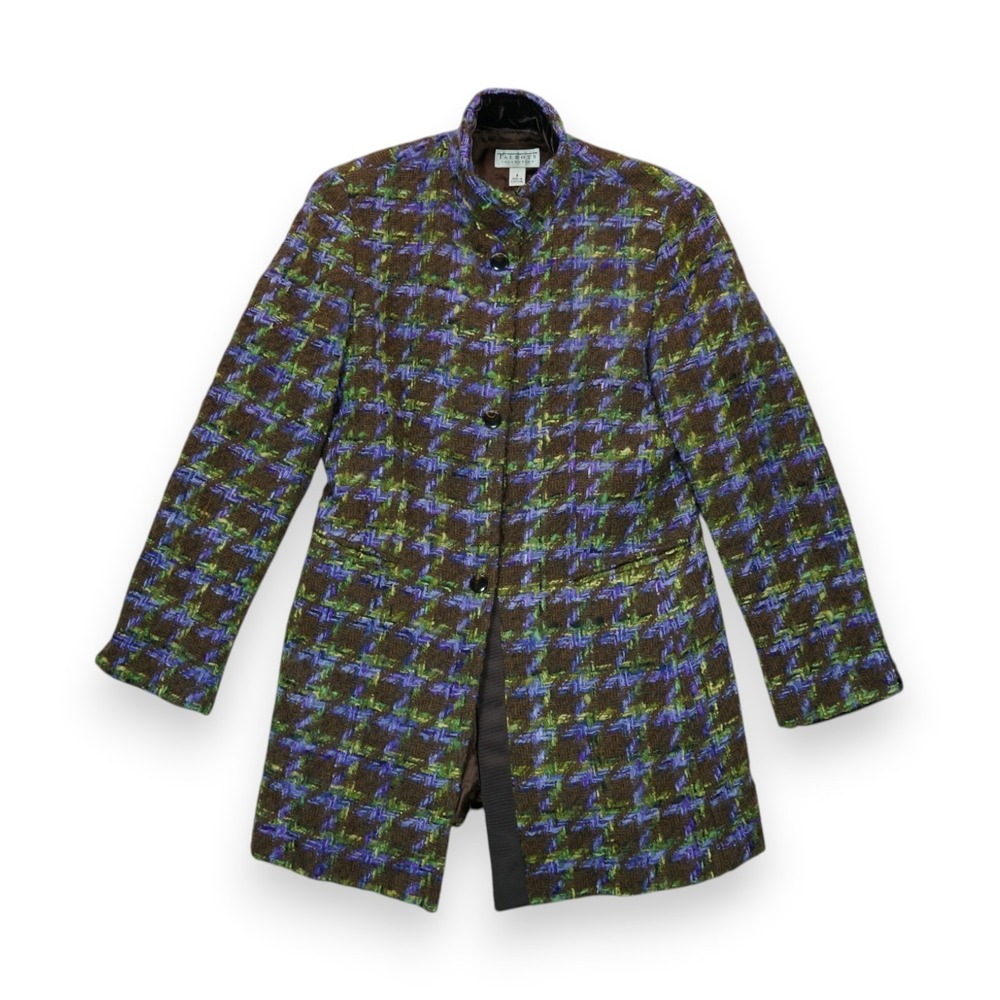 Vintage Talbots Collection Womens Wool Plaid Jacket Size 8 ~ Made in‎ Portugal